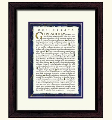 desiderata 11x14 framed