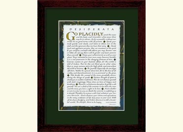 desiderata 8x10 framed