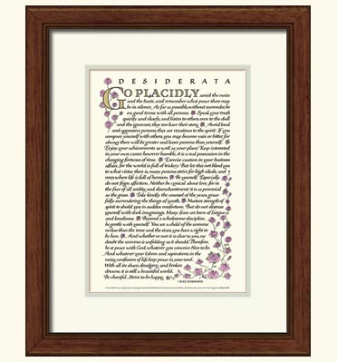 desiderata 11x14 framed