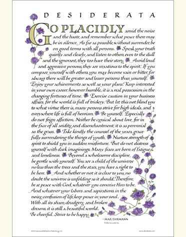 desiderata 13x19 poster
